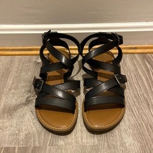 Black strappy sandals 8.5